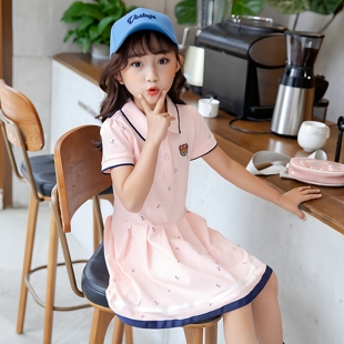 女童连衣裙2026夏新款春秋韩版女孩洋气海军英伦学院风公主A字裙8