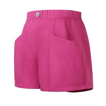 女童夏新款短裤火龙果红色大口袋