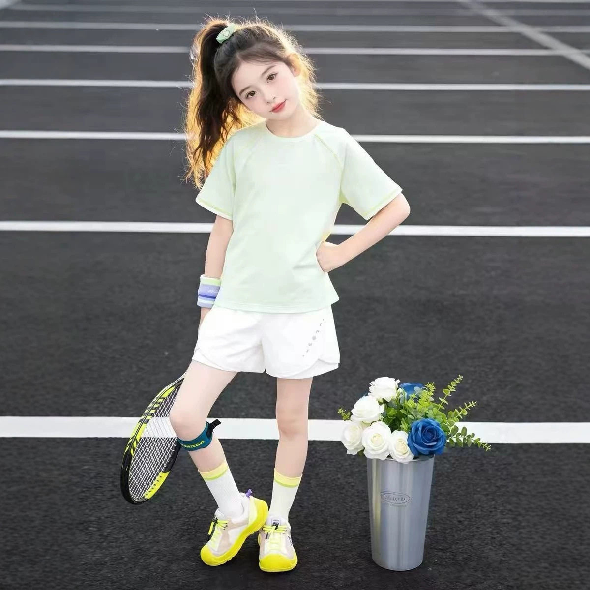 女童速干短裤夏季套装2026新款儿童薄款运动裤跑步训练裤子防走光