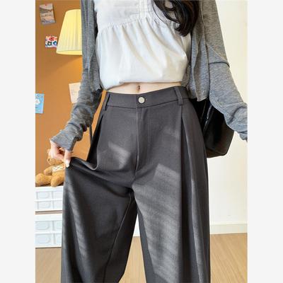 灰色西装裤女夏季2025新