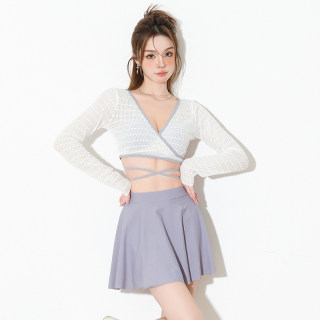泳衣女温泉2025新款分体纯欲风高级感微胖女孩保守遮肚显瘦游泳衣