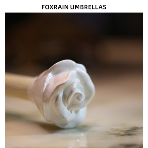 foxrain折叠复古玫瑰防晒女伞