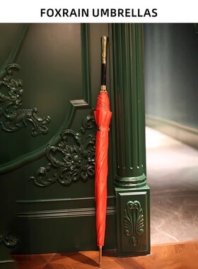 foxrain婚庆红色伞长柄雨伞大红轻奢结婚新娘伞女王出嫁高级权杖