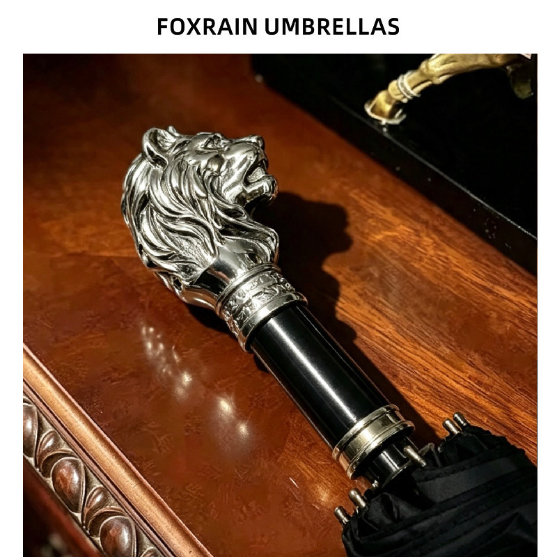 foxrain狮子头复古折叠晴雨两用