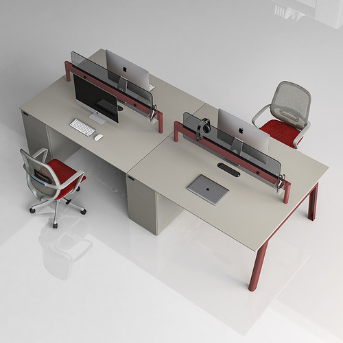 捷奥C12办公桌简约现代工位办公桌椅组合6人位员工办公家具职员桌