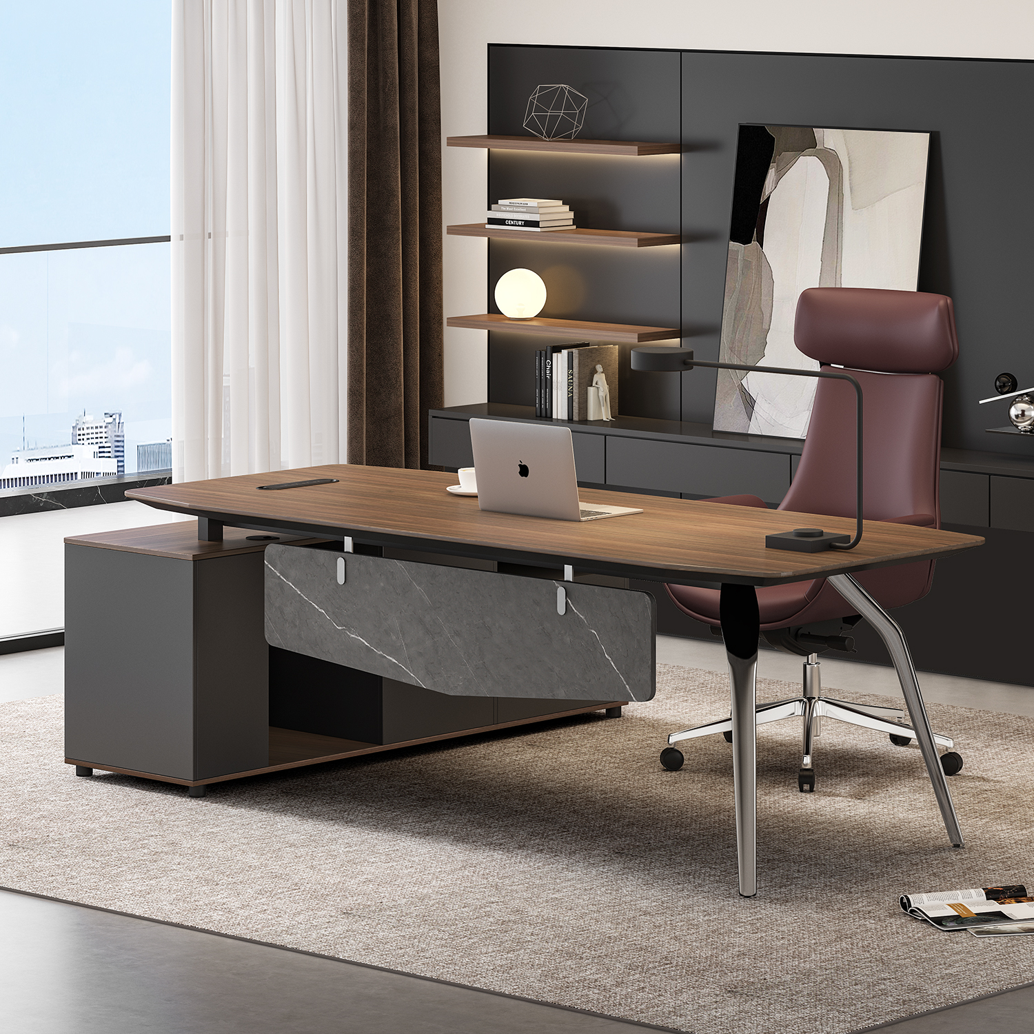 捷奥主管桌椅组合总裁简约现代