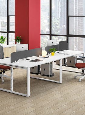 捷奥职员办公桌椅组合员工位办公室白色工作位双人现代简约电脑桌