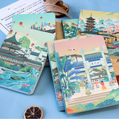 墨染文坊南京故事系列夫子庙鸡鸣寺南京博物院南京印象记事本高颜值空白内页南京城市旅游纪念盖章集章笔记本