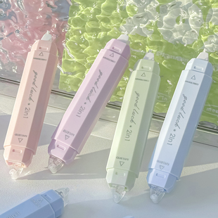 小槑同学 高颜值ins风修正带女生大容量二合一双头小学生专用涂改带初中生用顺滑笔式改正带三年级点点胶神器