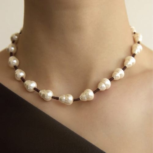 新中式秋冬季复古经典气质轻奢小众人造巴洛克葫芦珍珠项链百搭女