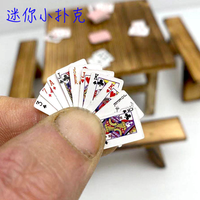 微缩娃娃屋仿真迷你扑克牌袖珍食玩小厨房场景拍摄道具摆件过家家