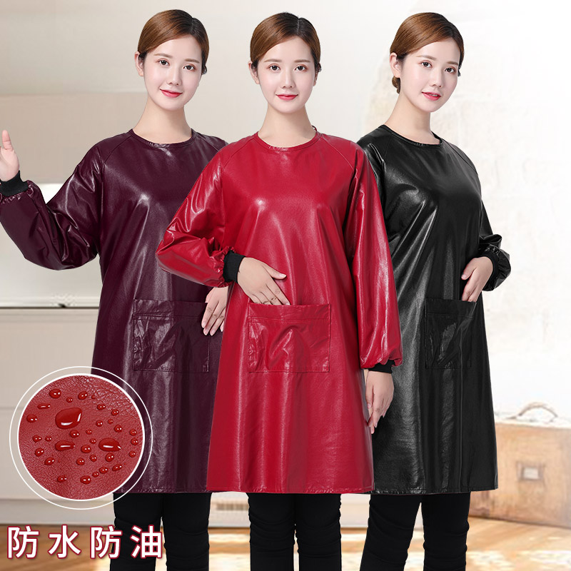 罩衣冬季工作服皮围裙防水防油