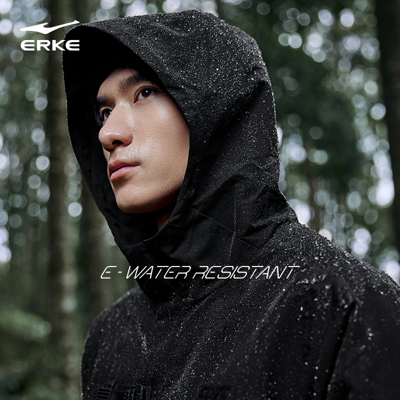 冲锋衣外套男鸿星尔克运动风衣男