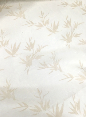 一米价 淡黄色底清幽竹子图案天丝棉面料 夏季 连衣裙 服饰 布料