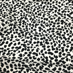 一米价 米白色底黑点点图案纯棉面料 夏季 连衣裙 衬衫 布料