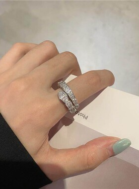 蛇形戒指女时尚个性指环韩系小众设计高级感简约开口食指戒