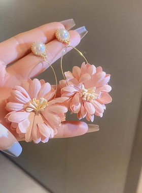 其他森系珍珠花朵耳环长款