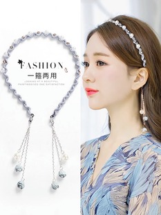 流苏发箍带吊坠女秋冬耳环头箍仙女森系超仙发卡发捆后挂式发窟
