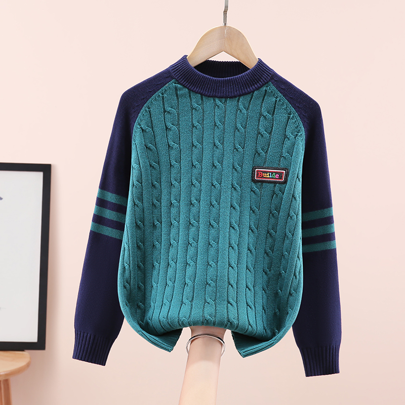 2025新款男童毛衣秋冬加绒加厚