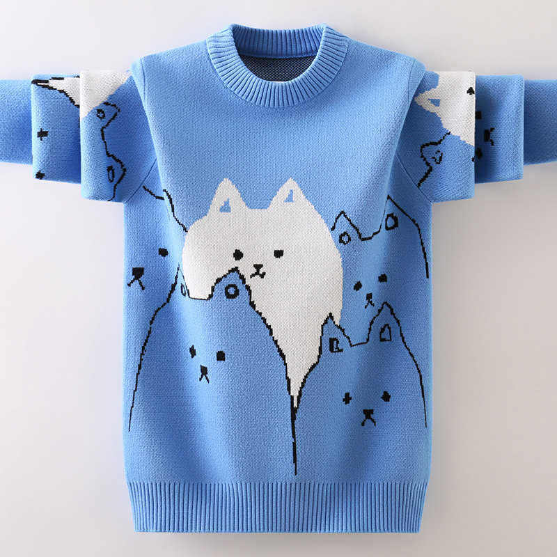 男童毛衣纯棉儿童线衣中大童冬季加绒加厚男孩宝宝针织衫动物洋气,童装/婴儿装/亲子装,毛衣/针织衫,淘宝优惠券,粉丝福利购,淘宝优惠卷