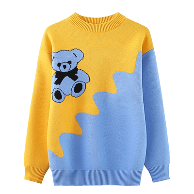 冬季男童纯棉加绒加厚针织毛衣