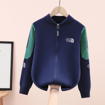 2025新款男童针织开衫秋冬加绒