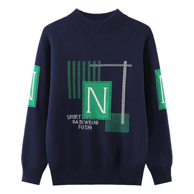 韩版秋冬季男童纯棉加厚毛衣