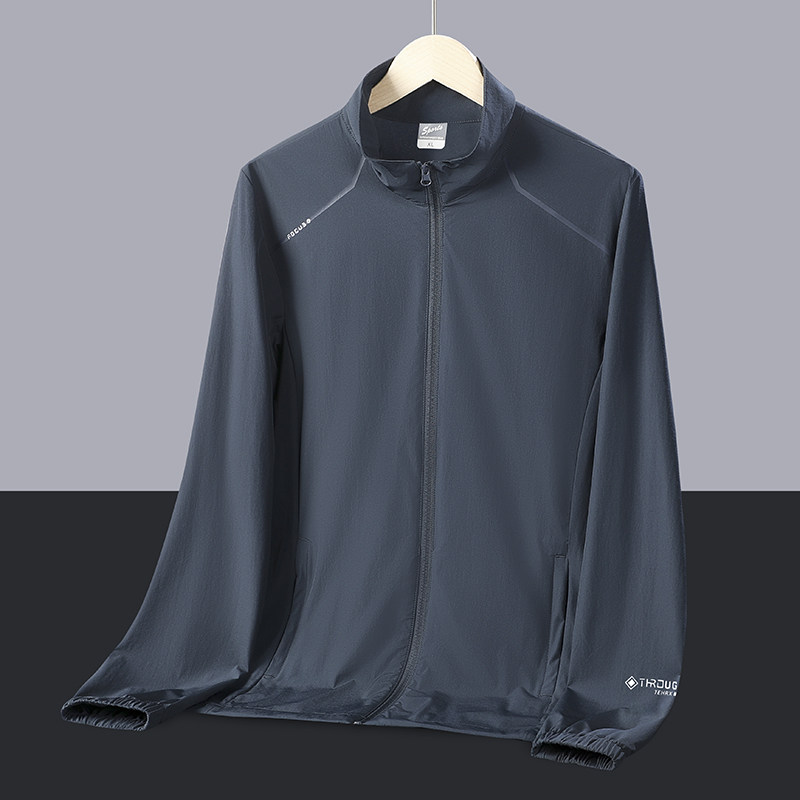 中老年人爸爸夏装薄款外套冰丝防晒衣服中年男士夏季休闲夹克风衣