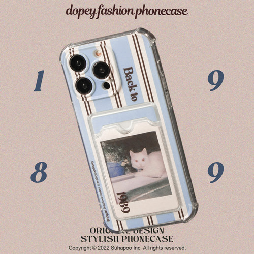 suhapoo壳内策展 复古蓝条纹卡包 手机壳iPhone17promax16苹果14原创高级感ins风xr15pro plus美式复古保护套