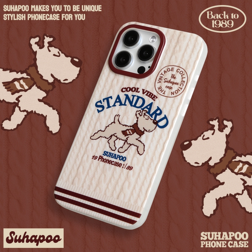 suhapoo壳内策展 毛衣丁丁狗磁吸附手机壳iPhone17promax苹果16原创15ins风15pro14plus全包美式复古