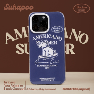 suhapoo壳内策展 蓝白滑板丁丁狗手机壳iPhone17promax苹果16原创15ins风16pro14plus全包