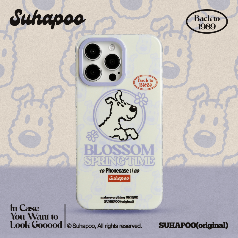 suhapoo壳内策展 花开丁丁狗手机壳iPhone17promax苹果16原创15ins风16pro14plus全包