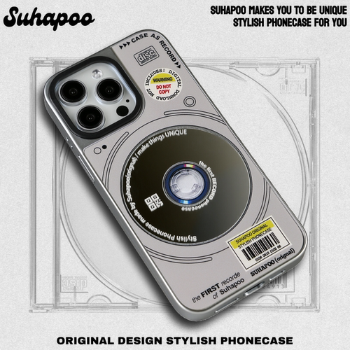 suhapoo壳内策展 镜面CD 手机壳iphone17plus苹果16原创14max小众15pro保护套ins风美式复古保护套
