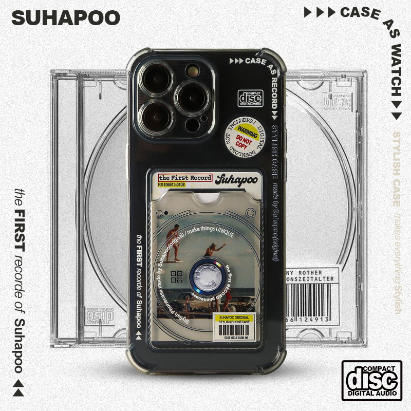 suhapoo壳内策展 CD卡包手机壳iphone13promax苹果15透明12照片16ins风xr14plus全包美式复古小众
