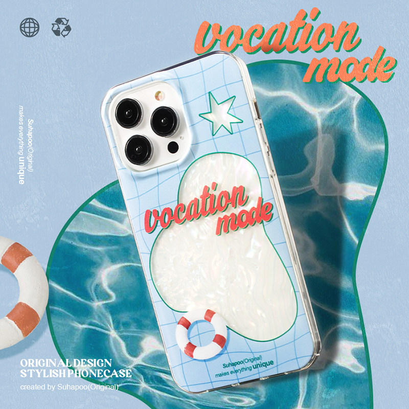 suhapoo壳内策展 炫彩贝壳春夏手机壳iphone17plus苹果16Pro手机套15max小众设计感镭射壳韩国ins网红电话壳