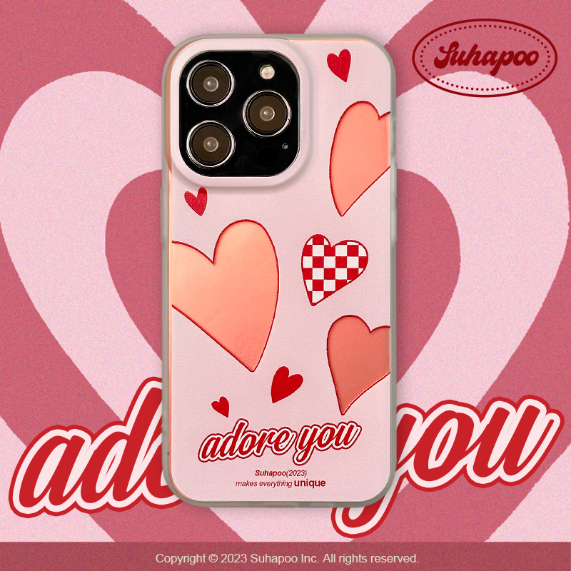 suhapoo壳内策展 炫彩镭射爱心手机壳 新款手机壳iphone17plus苹果16原创14max小众15pro手机套ins网红电话壳