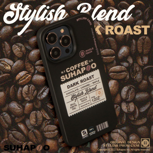 suhapoo壳内策展 可降解黑咖啡 手机壳iphone17plus苹果16原创14max小众15pro保护套ins风美式复古保护套