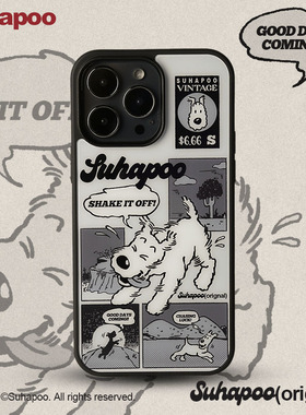 suhapoo壳内策展 甩掉烦恼丁丁狗磁吸附手机壳iPhone17promax苹果16原创13ins风14pro15plus全包美式复古