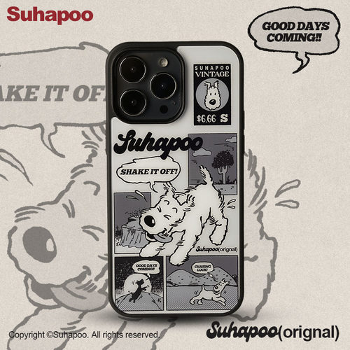 suhapoo壳内策展 甩掉烦恼丁丁狗磁吸附手机壳iPhone17promax苹果16原创13ins风14pro15plus全包美式复古