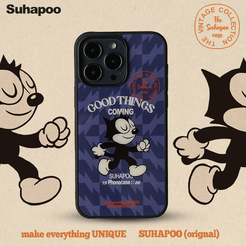suhapoo壳内策展 怪猫散步手机壳iPhone17promax苹果16原创15ins风15pro14plus全包美式复古