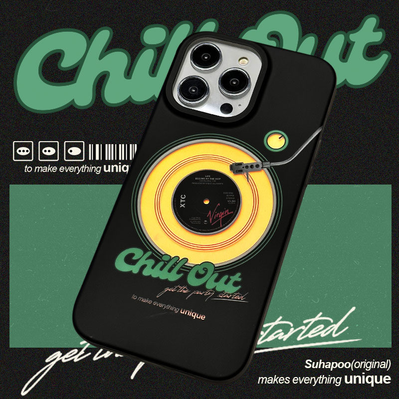 suhapoo壳内策展 金光黑胶唱片手机壳 iphone17plus苹果16原创14max小众15pro保护套ins风美式复古保护套