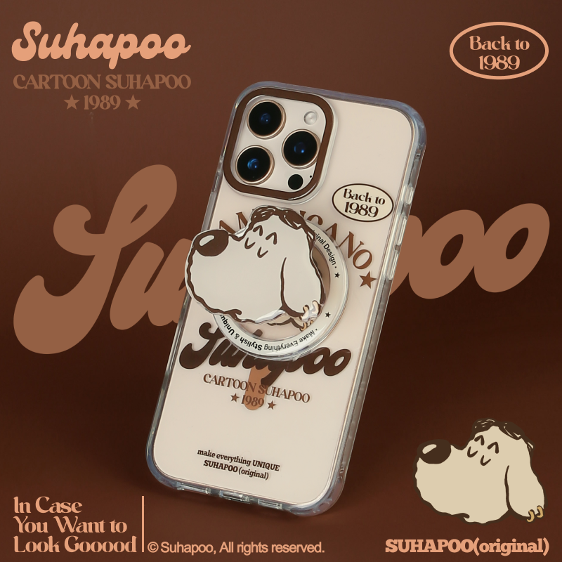 suhapoo壳内策展 美式复古大头狗手机壳iPhone17promax苹果16原创15ins风16pro14plus全包