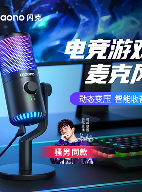 闪克DM30电脑游戏麦克风电竞专用台式主播直播语音降噪闪客话筒