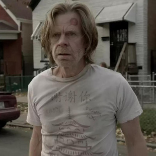 美剧无耻之徒老弗兰克同款谢谢你fuc印花t恤短袖纯棉衣服frank男