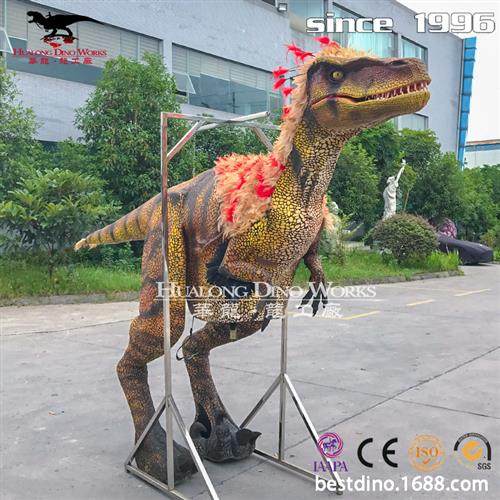 人穿恐龙模型服装舞台表演节日巡游互动拍照源头厂家来图制作