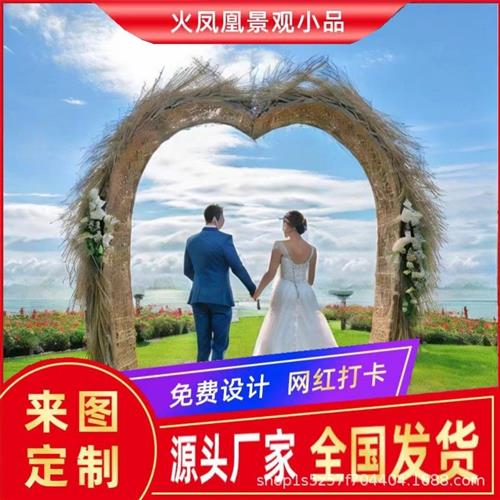 网红打卡鸟巢座椅拱门仿真绿雕小品植物花海景区卡通动物摆件
