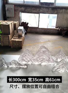 现代创意透明树脂假山雕塑摆件酒店售楼处样板间别墅软装饰工艺品