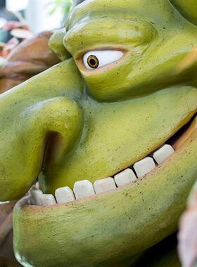 卡通动漫绿色怪物模型儿童乐园商场活动美陈引流自贡灯会厂家