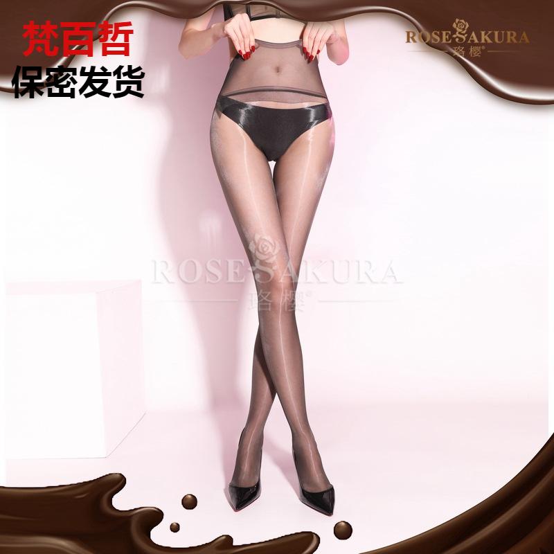 珞樱极光无缝深裆牛奶巧克力香氛丝袜女超薄款丝滑透明连裤袜8401