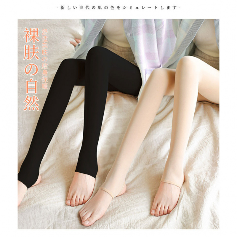 秋冬加厚天鹅绒裤打底黑色防勾丝